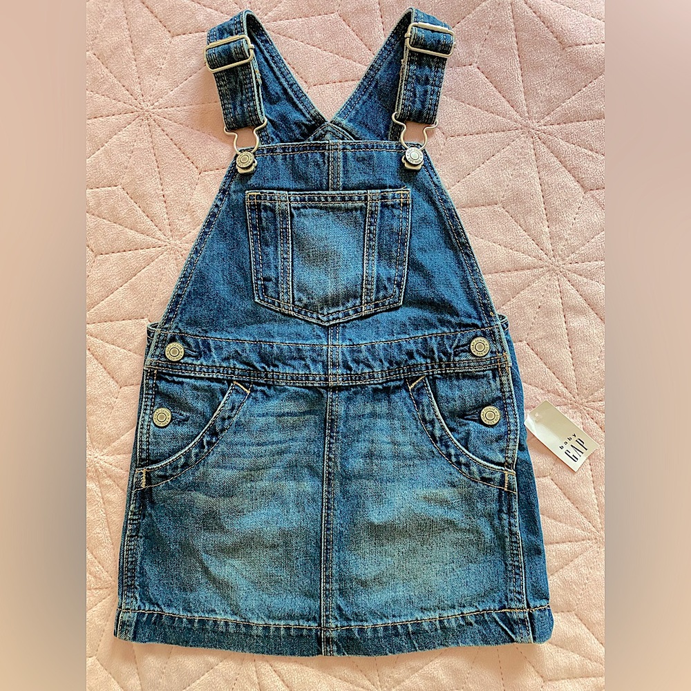 Baby Gap girls denim overalls skirt size 3T